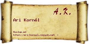 Ari Kornél névjegykártya