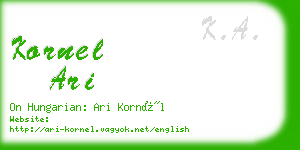 kornel ari business card